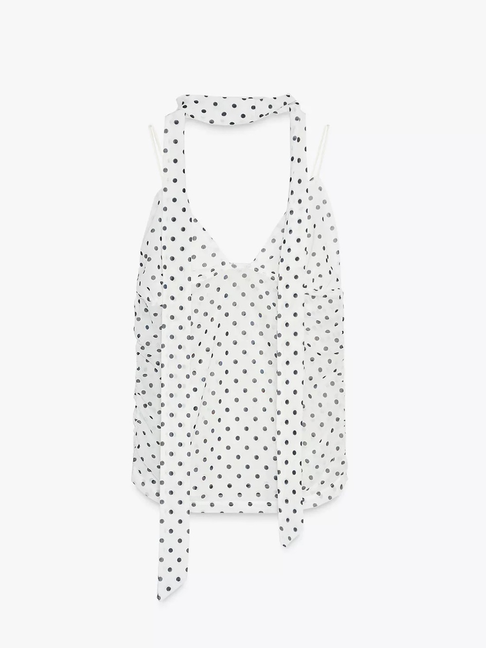 Zara Polka Dot Scarf Top, size XS